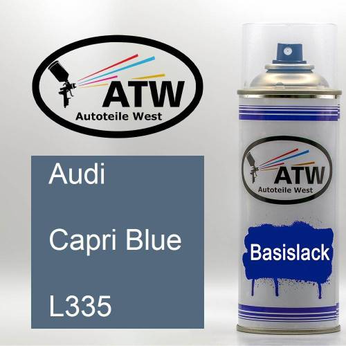 Audi, Capri Blue, L335: 400ml Sprühdose, von ATW Autoteile West.